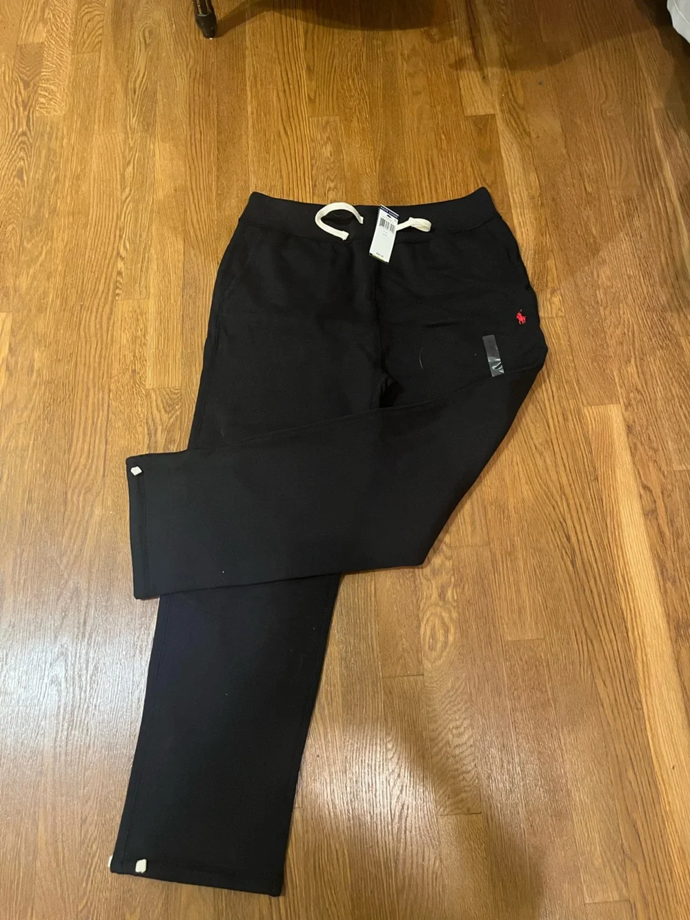 Polo by Ralph Lauren Black Knit Waistband Pants with Blue Label